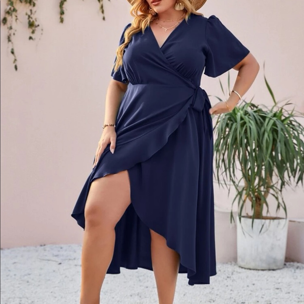 Boho plus size wrap dress - Picture 7 of 16